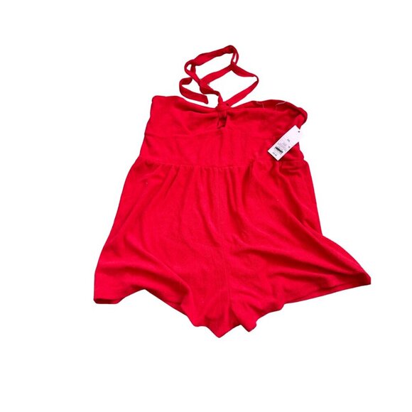 Wild Fable Size XXL Bright Red Halter Top French Terry Towel Cover Up Romper NWT - Picture 2 of 10